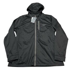 Callaway Jacket Men M Black Full Zip Hood Fleece Lined Golf Performance UPF 50